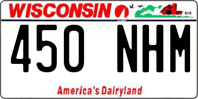 WI license plate 450NHM