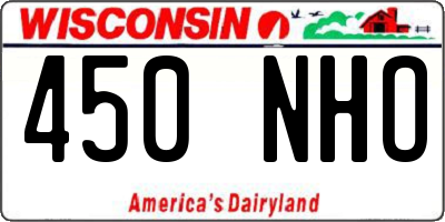 WI license plate 450NHO