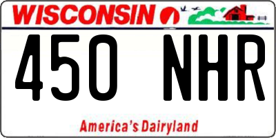 WI license plate 450NHR