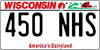 WI license plate 450NHS
