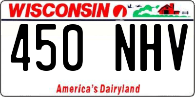 WI license plate 450NHV