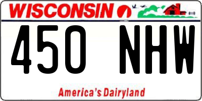WI license plate 450NHW