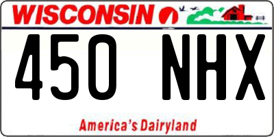 WI license plate 450NHX