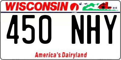 WI license plate 450NHY