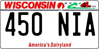 WI license plate 450NIA