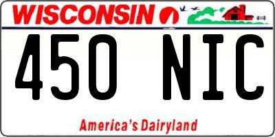 WI license plate 450NIC