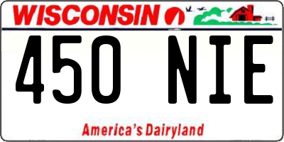 WI license plate 450NIE