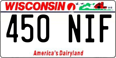 WI license plate 450NIF