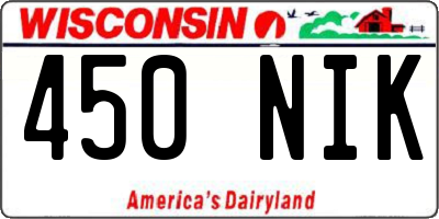 WI license plate 450NIK