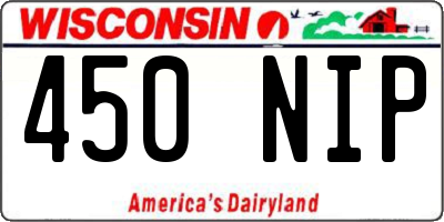 WI license plate 450NIP