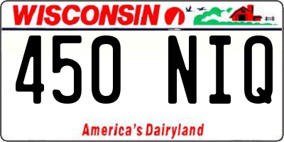 WI license plate 450NIQ