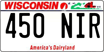WI license plate 450NIR
