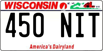 WI license plate 450NIT