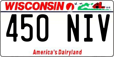 WI license plate 450NIV