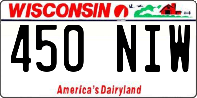 WI license plate 450NIW