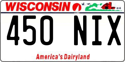 WI license plate 450NIX