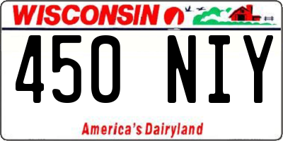 WI license plate 450NIY