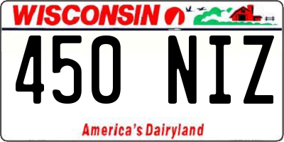 WI license plate 450NIZ