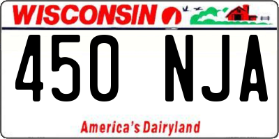 WI license plate 450NJA