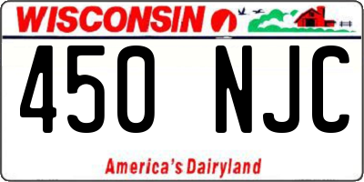 WI license plate 450NJC