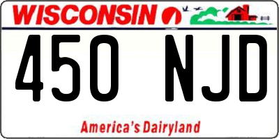 WI license plate 450NJD