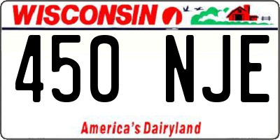 WI license plate 450NJE