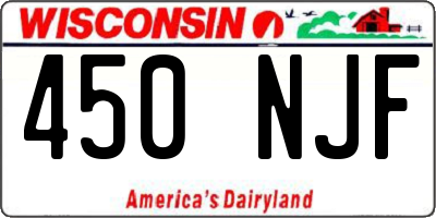 WI license plate 450NJF
