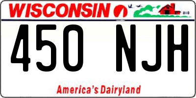 WI license plate 450NJH