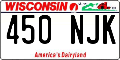 WI license plate 450NJK