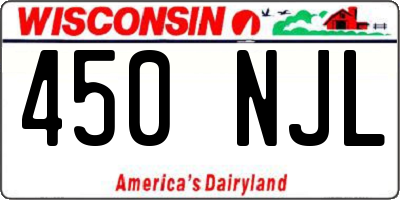 WI license plate 450NJL