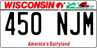 WI license plate 450NJM