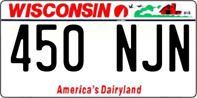 WI license plate 450NJN