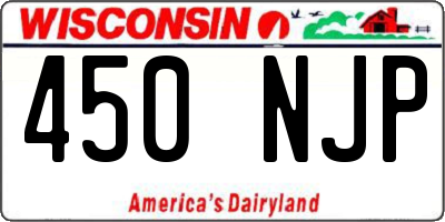 WI license plate 450NJP