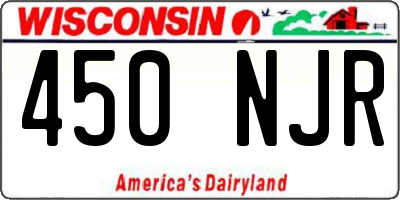 WI license plate 450NJR
