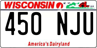 WI license plate 450NJU