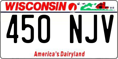 WI license plate 450NJV