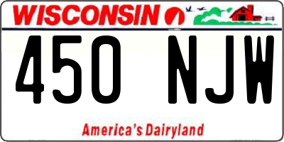 WI license plate 450NJW