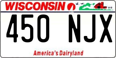 WI license plate 450NJX