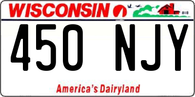 WI license plate 450NJY