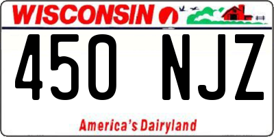 WI license plate 450NJZ