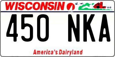 WI license plate 450NKA