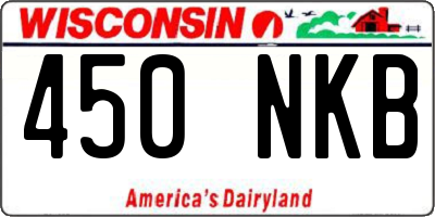 WI license plate 450NKB