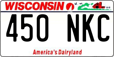 WI license plate 450NKC