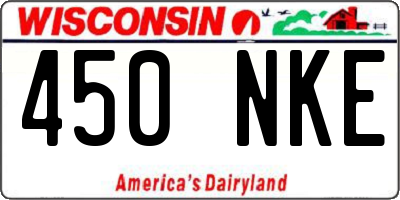 WI license plate 450NKE