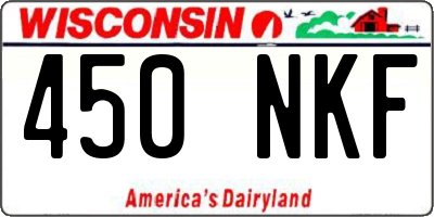 WI license plate 450NKF