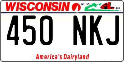 WI license plate 450NKJ
