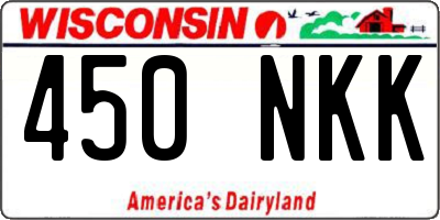WI license plate 450NKK