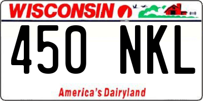 WI license plate 450NKL