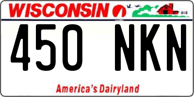 WI license plate 450NKN