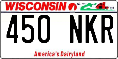 WI license plate 450NKR